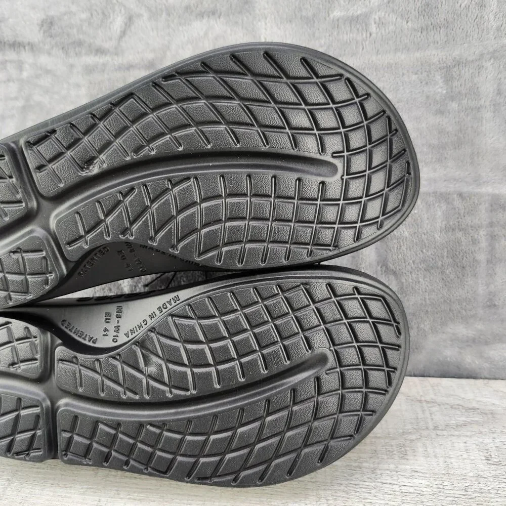 OOFOS OOAHH Slide Impact Absorption Recovery Sandals, Size W10/M8 Black New - Picture 12 of 14